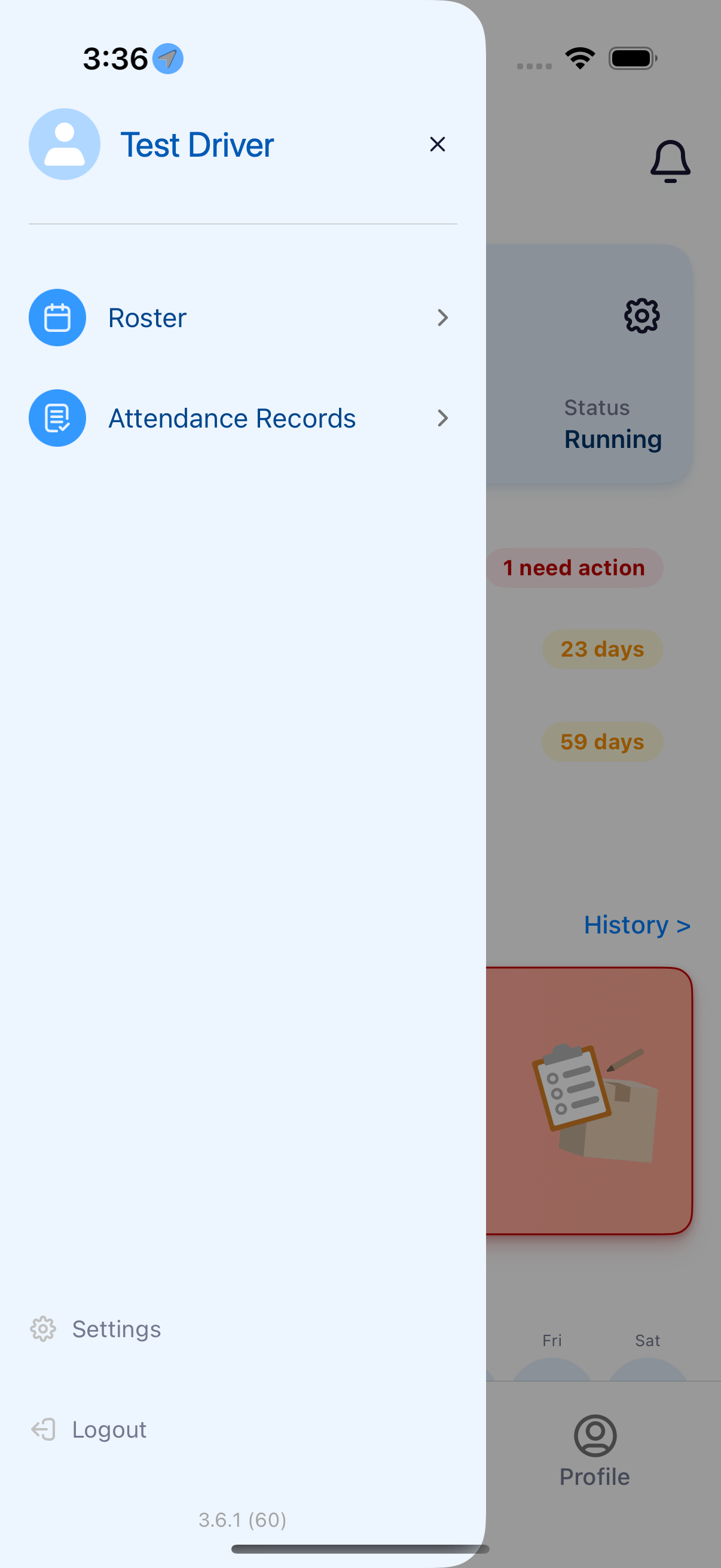 Tap Roster in the iPhone dashboard menu