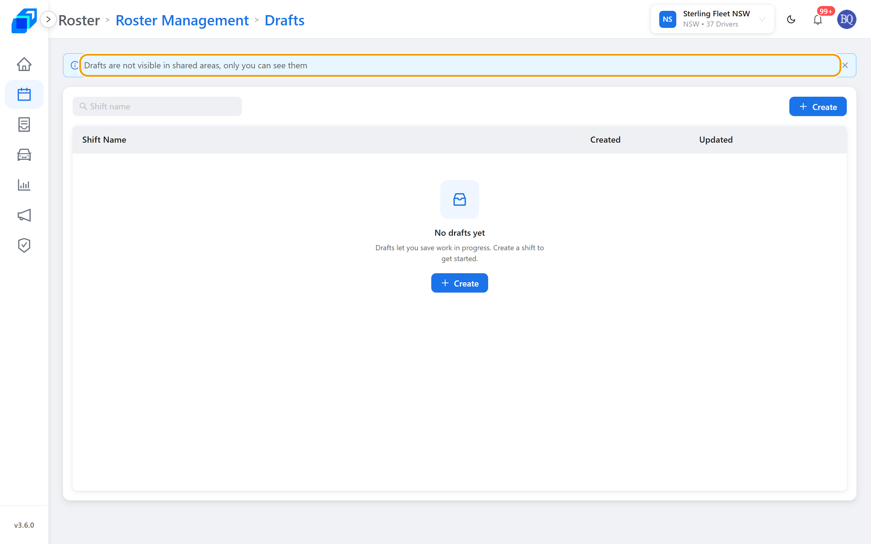 Drafts – copies you have not published