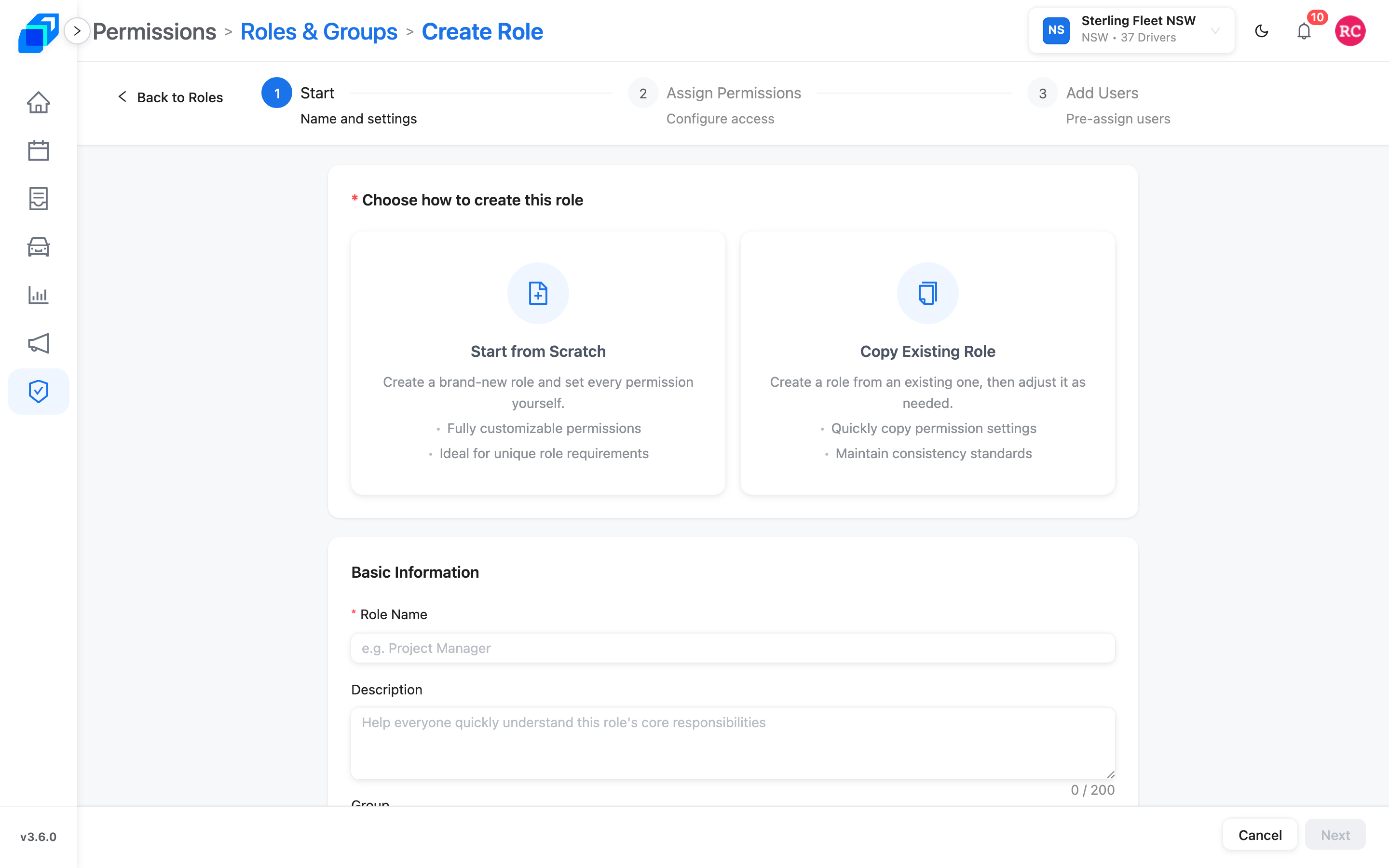 Create Role – Start from Scratch or Copy Existing Role