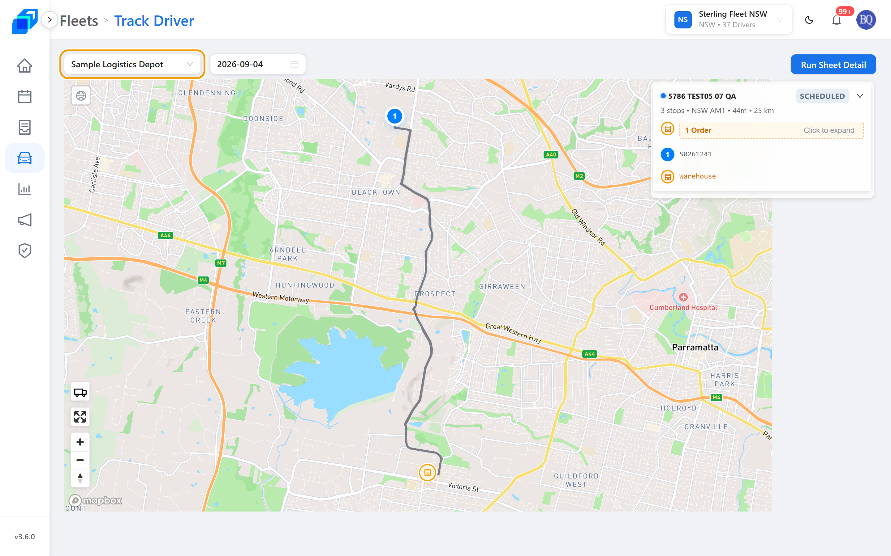 Track Driver,運送計劃選單有標示