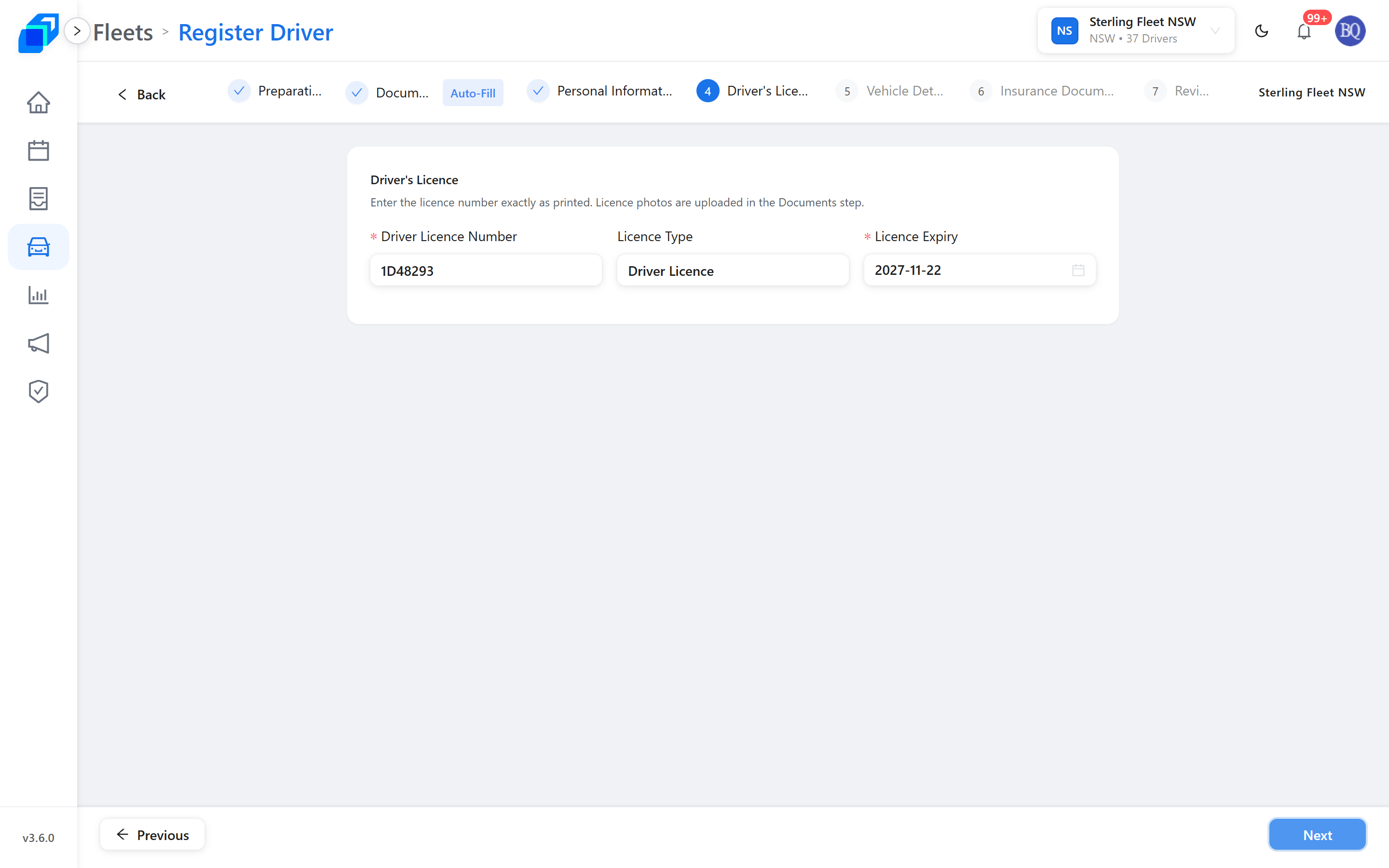 Driver's Licence，從上傳的駕照帶好資料